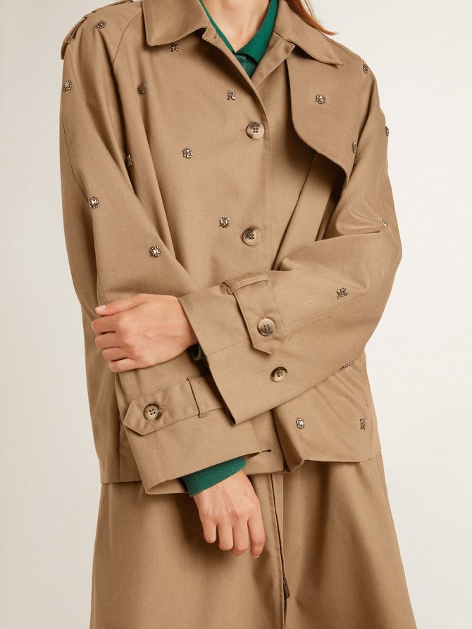 Women’s oversized trench coat with crystals - Image 7