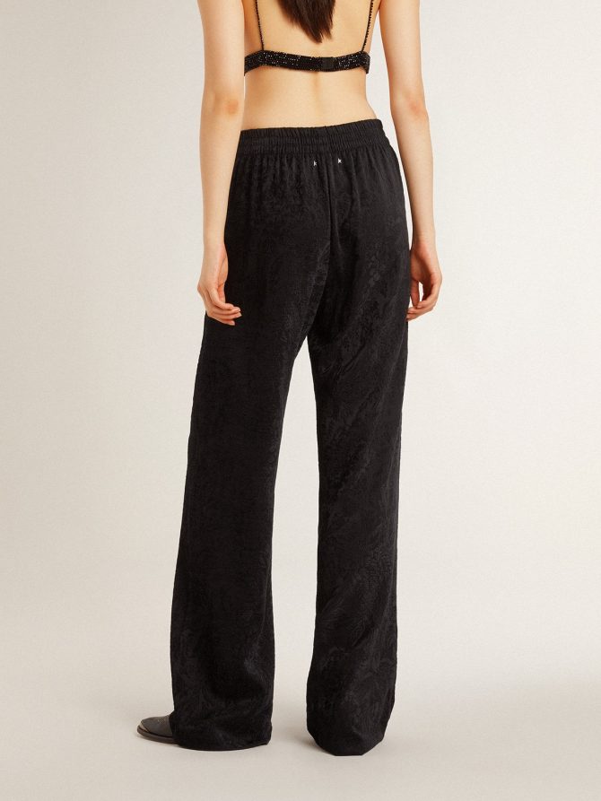 Women’s black joggers with a tone-on-tone toile de jouy print - Image 4