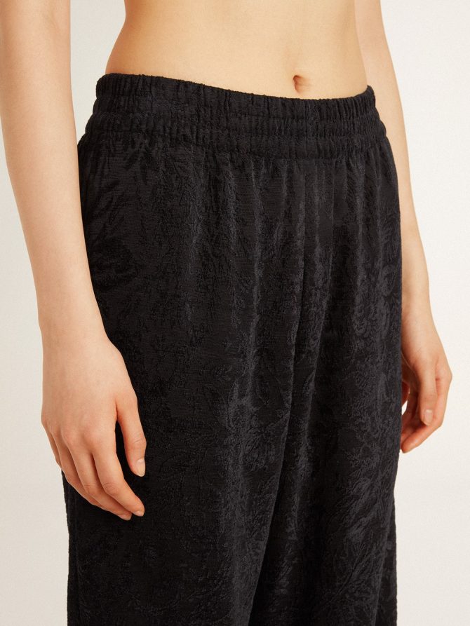 Women’s black joggers with a tone-on-tone toile de jouy print - Image 5