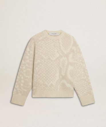 Women’s beige CNY sweater with patterns