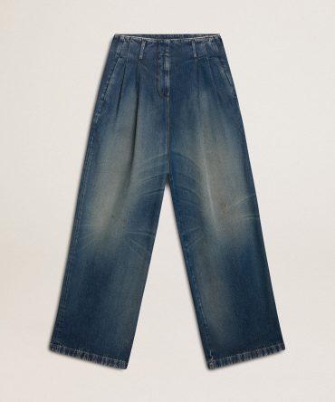 Women’s wide-leg medium wash CNY jeans