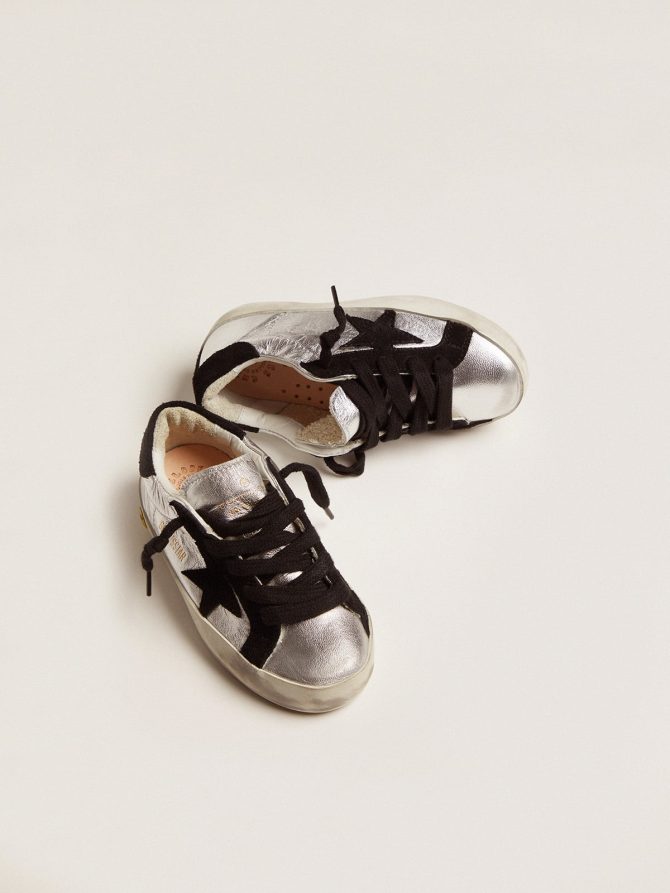 Super-Star sneakers in silver leather with suede inserts - Image 4