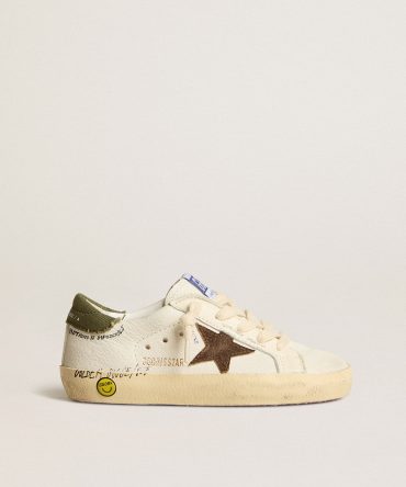 Super-Star Young in nappa with suede star and green heel tab