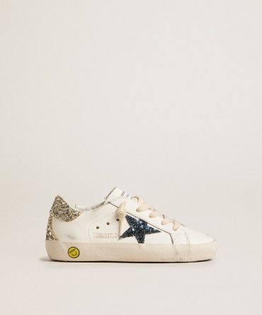 Young Super-Star in leather with glitter star and heel tab