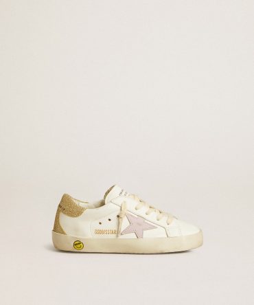 Super-Star Young with lilac leather star and glitter heel tab