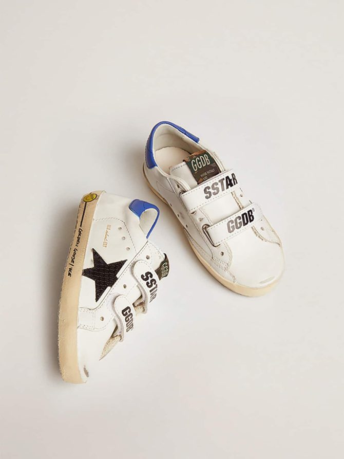 Young Old School with black snake print leather star and blue heel - Image 4