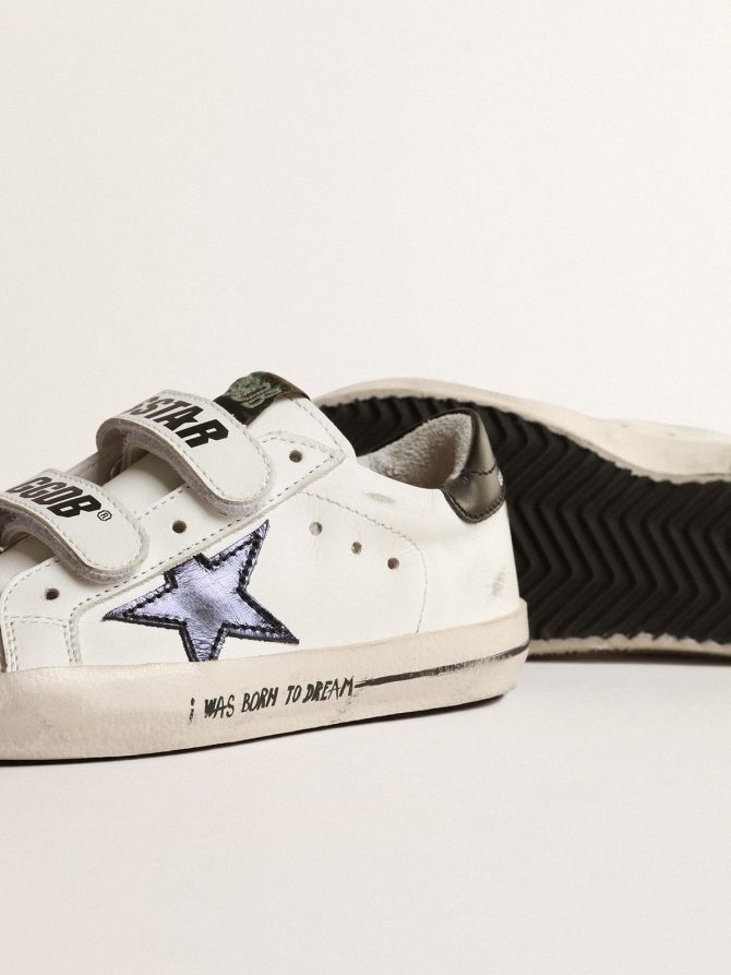 Old School Young with metallic leather star and black heel tab - Image 3