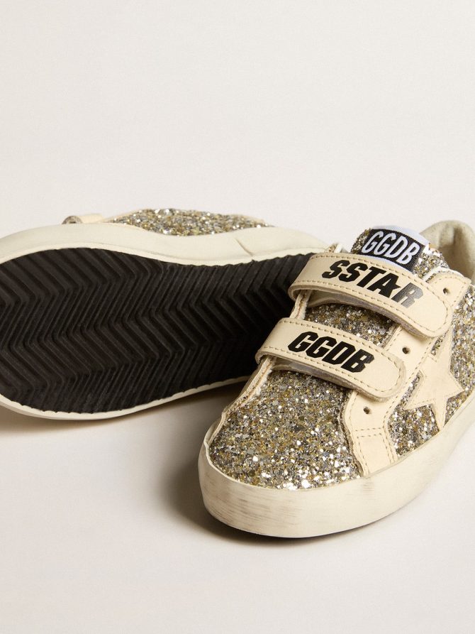 Old School Young in platinum glitter with leather star and heel tab - Image 4