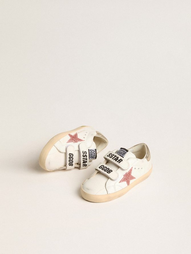 Young Old School in leather with metallic peach leather star - Image 2
