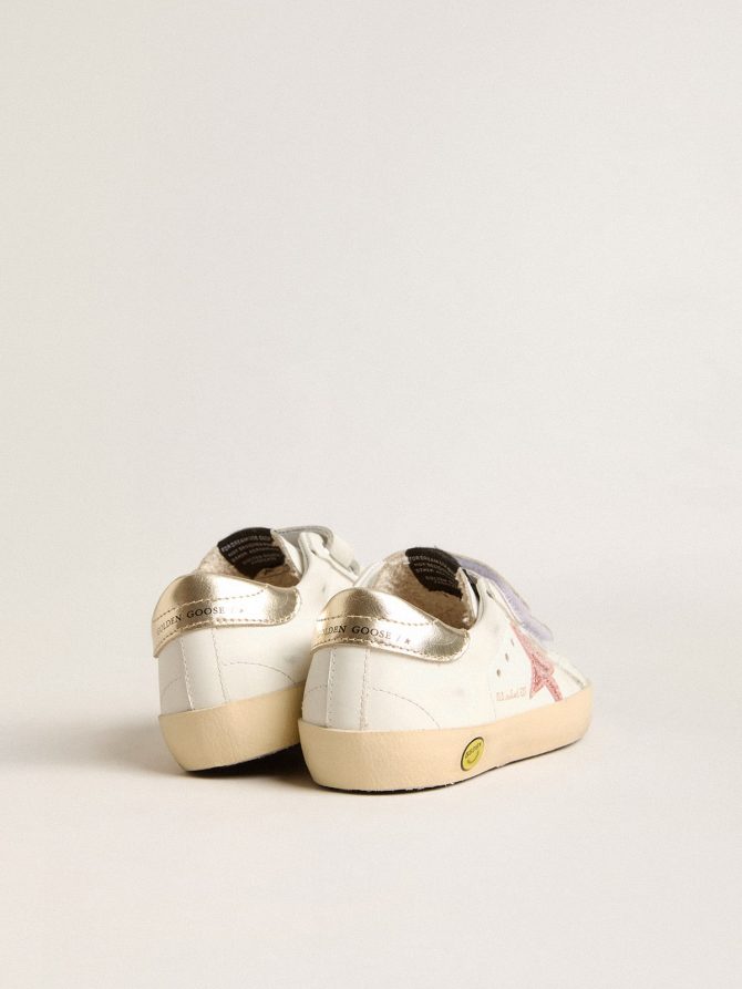 Young Old School in leather with metallic peach leather star - Image 4