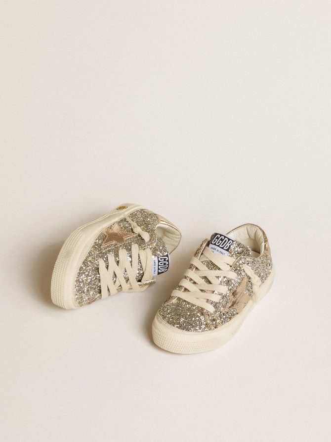 May Young in platinum glitter with metallic leather star and heel tab - Image 2
