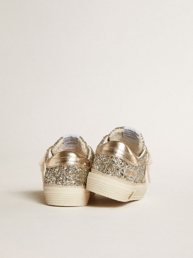 May Young in platinum glitter with metallic leather star and heel tab - Image 4