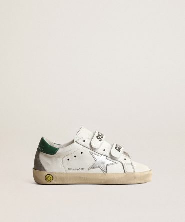 Old School Young with metallic leather star and green heel tab