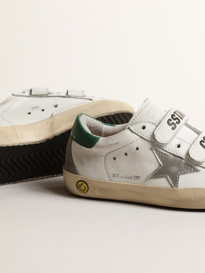 Old School Young with metallic leather star and green heel tab - Image 3