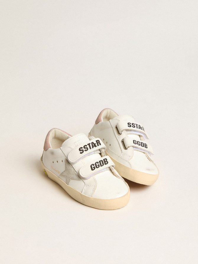 Young Old School in leather with gray suede star and old rose heel tab - Image 2