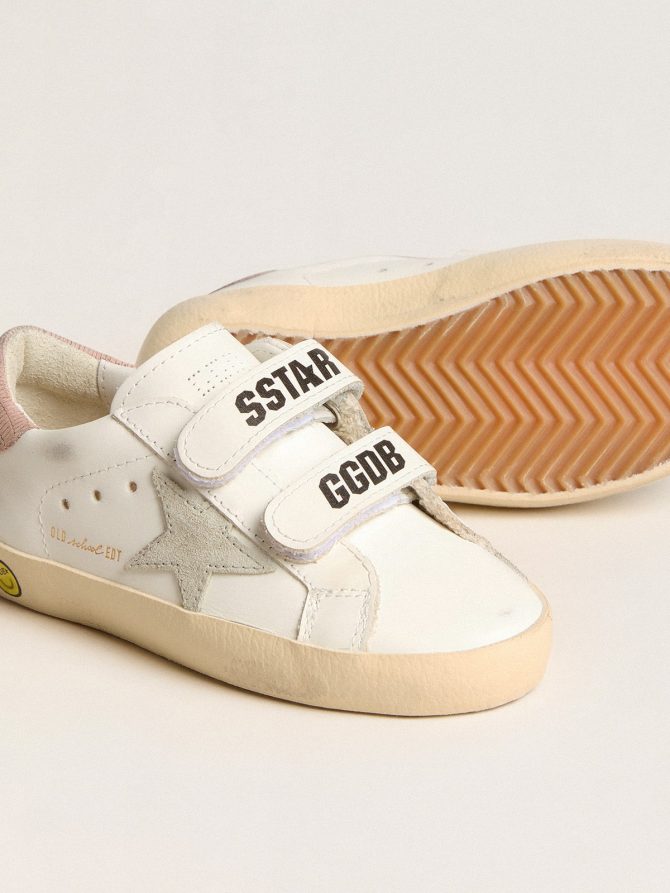 Young Old School in leather with gray suede star and old rose heel tab - Image 3