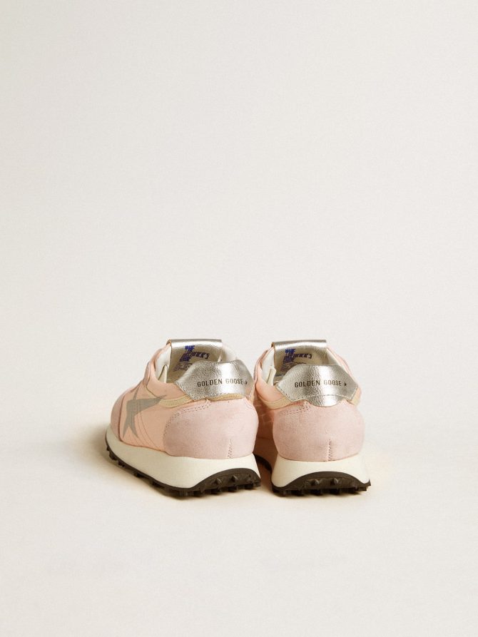 Marathon Young in pink nylon with printed star and leather heel tab - Image 4
