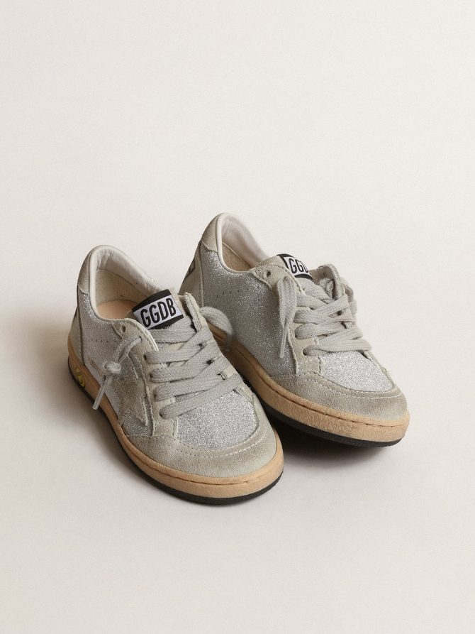 Ball Star Young in glitter with ice-gray suede inserts - Image 2
