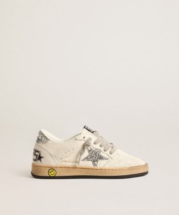 Ball Star Young in nappa with silver glitter star and heel tab