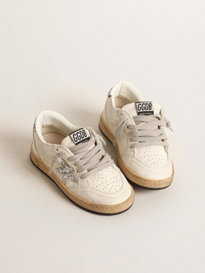 Ball Star Young in nappa with silver glitter star and heel tab - Image 2