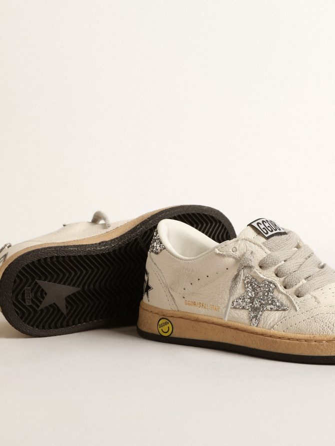 Ball Star Young in nappa with silver glitter star and heel tab - Image 3