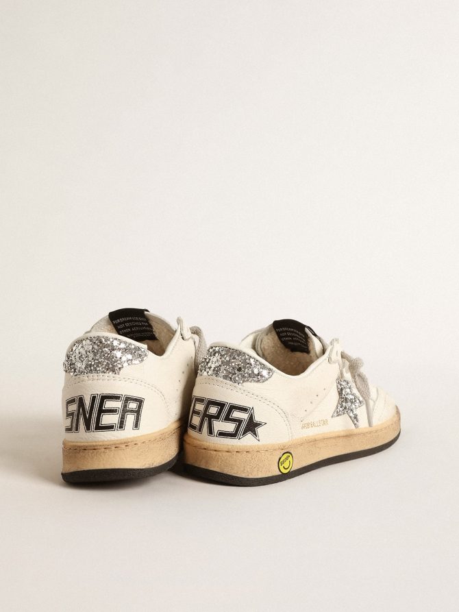 Ball Star Young in nappa with silver glitter star and heel tab - Image 4