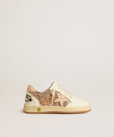 Ball Star Young in glitter and nappa with leather star and heel tab