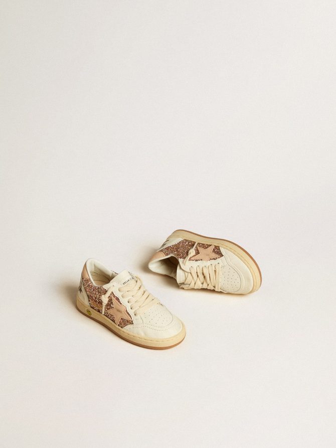 Ball Star Young in glitter and nappa with leather star and heel tab - Image 2