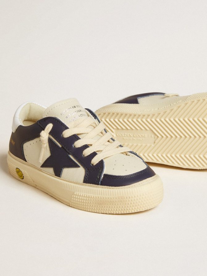 May Young in white and blue leather with leather star and heel tab - Image 3