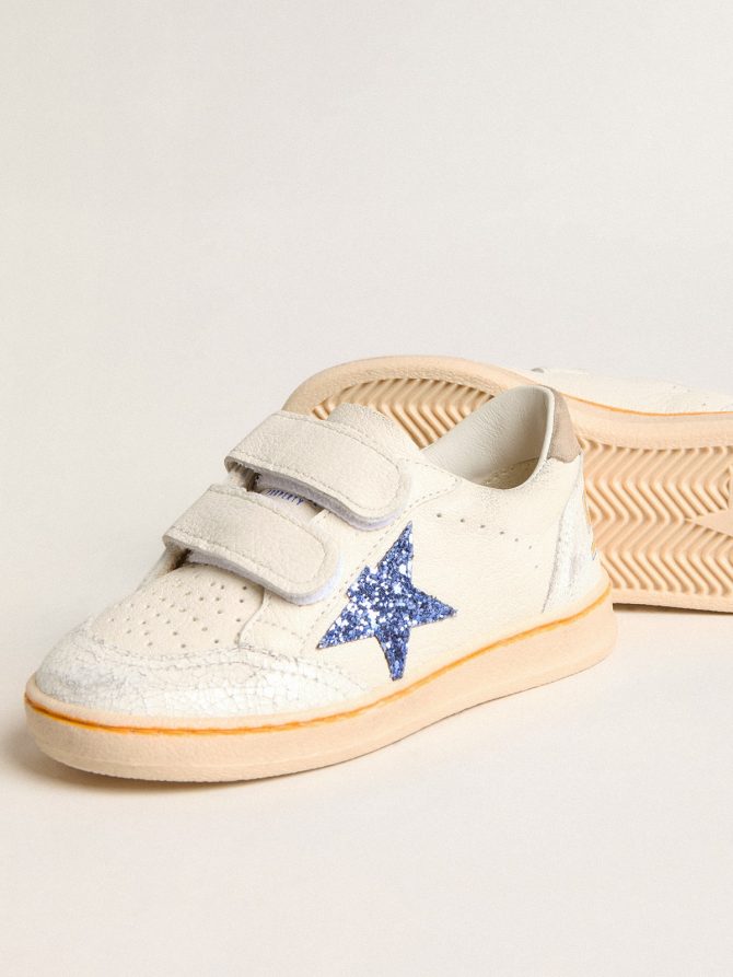 Young Ball Star with blue glitter star and beige suede heel tab - Image 3