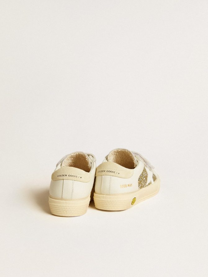 May School Young in glitter with leather star and suede heel tab - Image 4