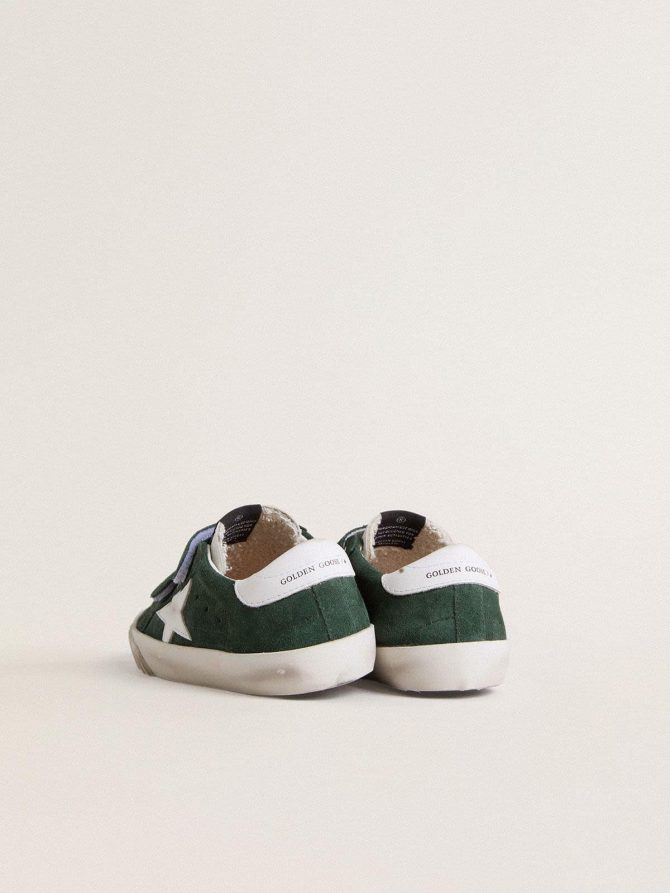 Old School Young in green suede with white leather star and heel tab - Image 5